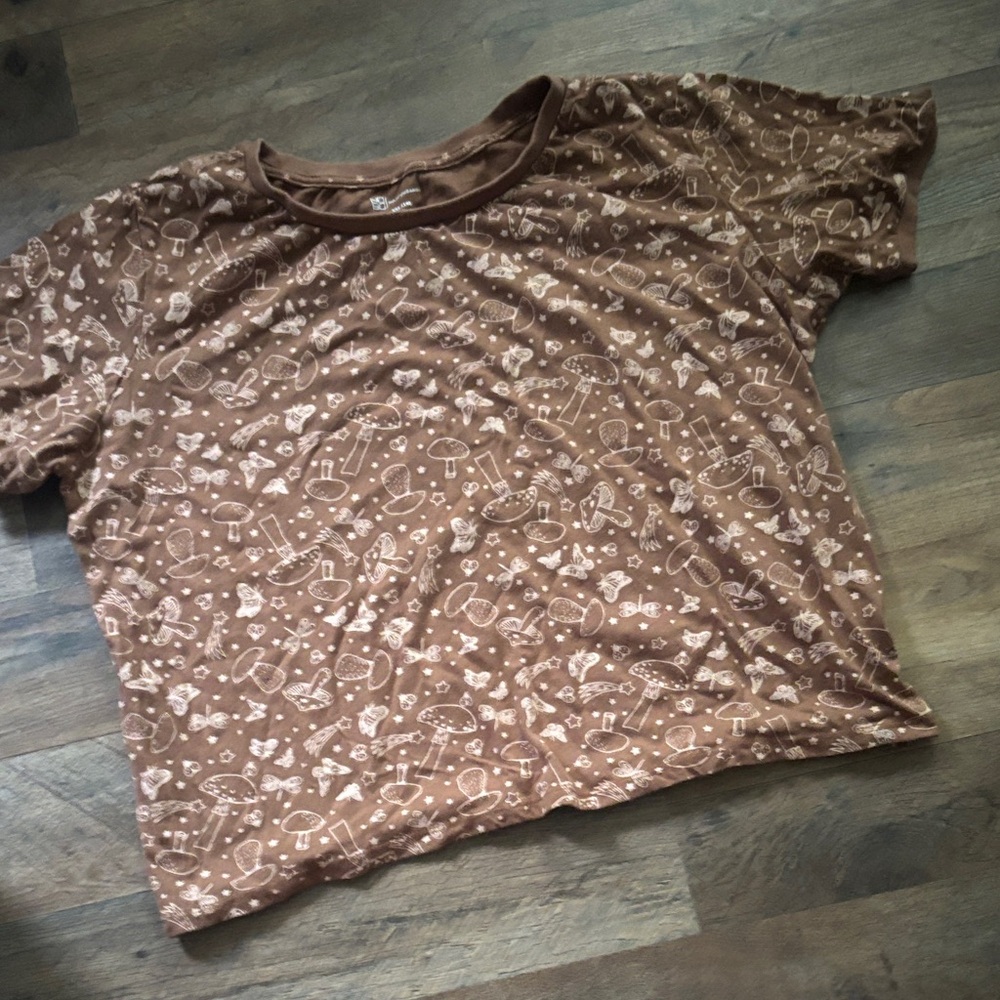 Brown Patterned Women's Top